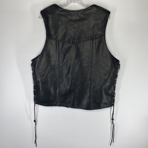 TRD Leathers Black Leather Riding Motorcycle Vest Size XL - Picture 4 of 9